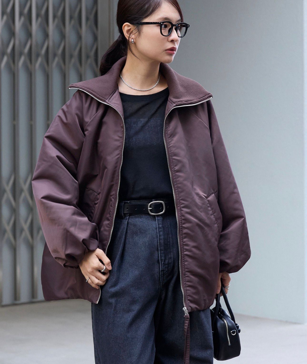 【預購】JN1220103 Mono-Mart 羅紋高領超大加厚拉鍊外套