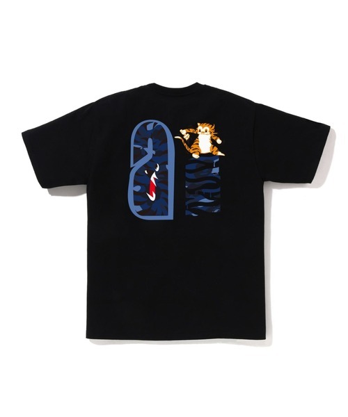 A BATHING APE BAPE 經典 老虎 鯊魚 拉鍊 不對稱 短T COLOR CAMO TIGER SHARK TEE FW25