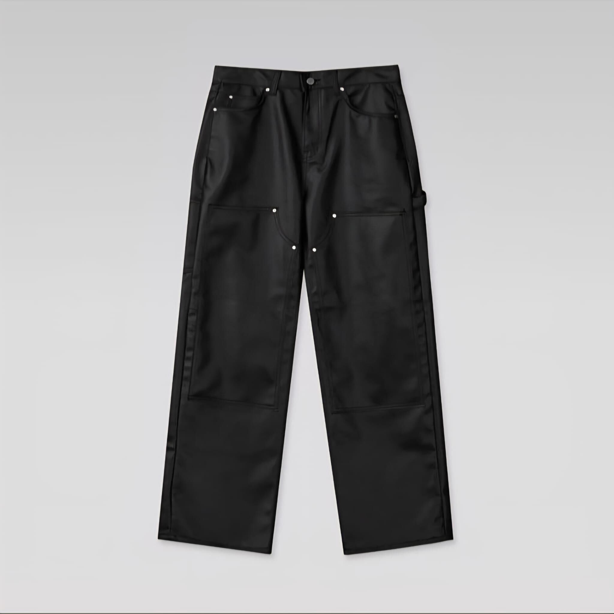 淨色合成皮鬆身褲 WD-204P