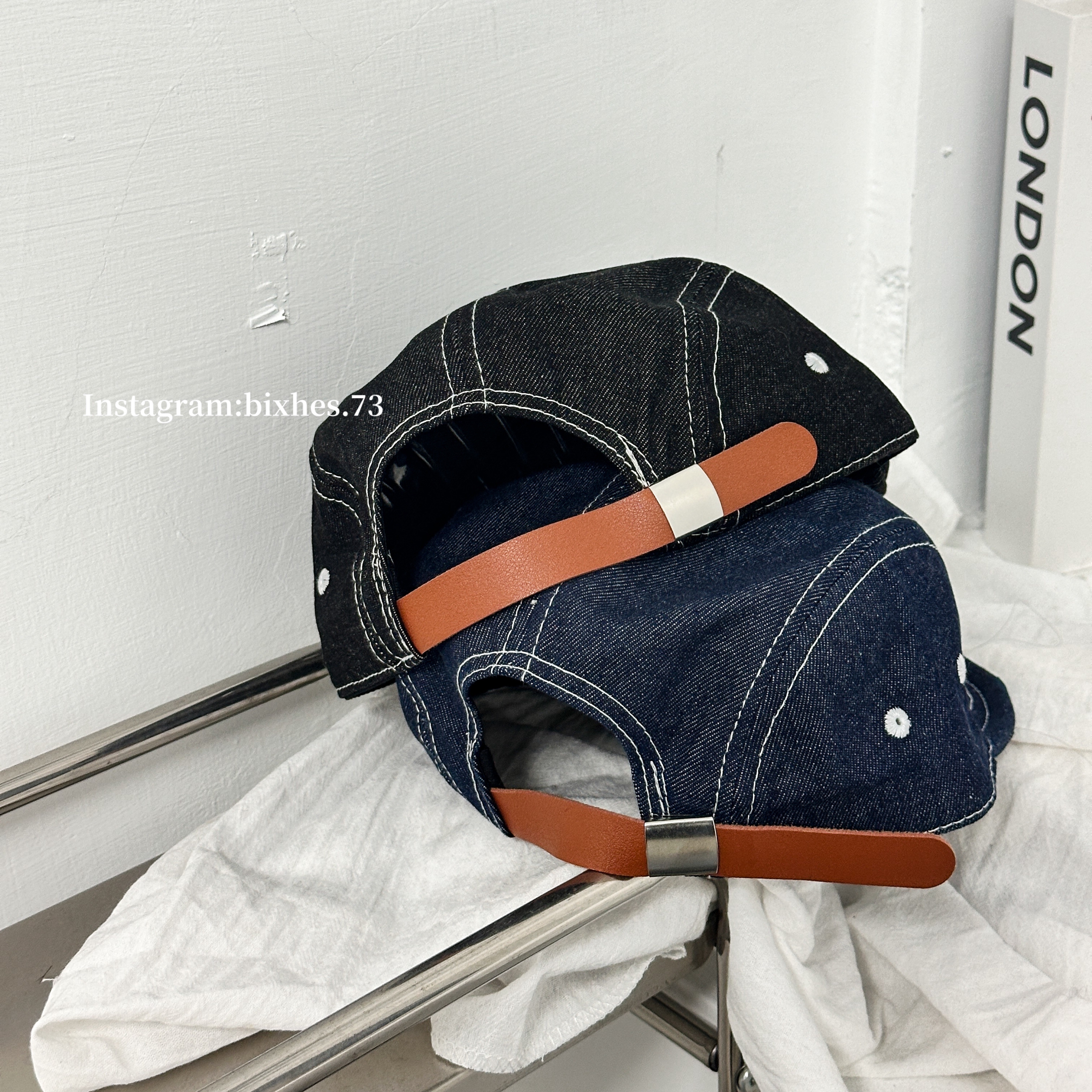 反車牛仔短檐五分帽(H00018)