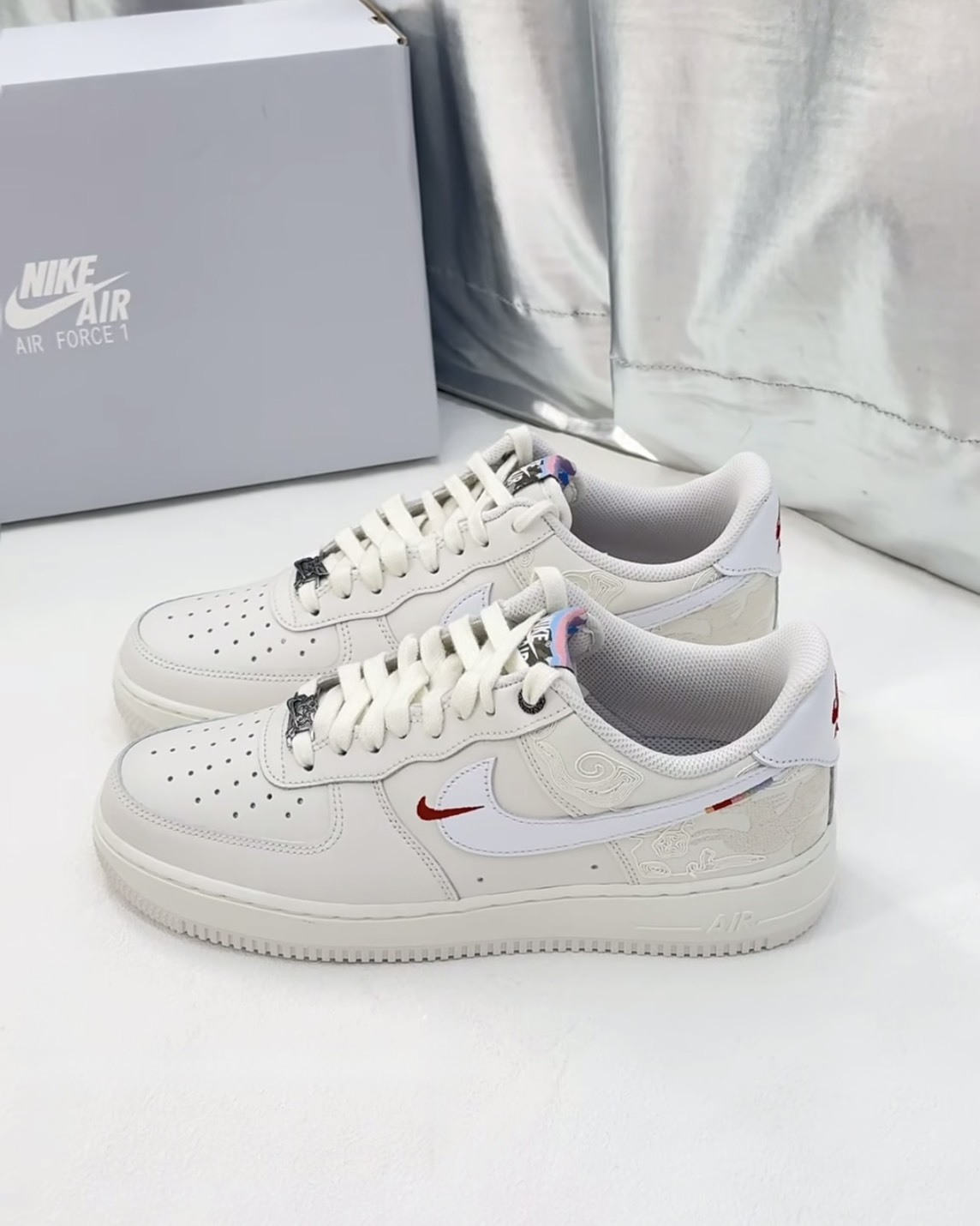 Nike Air Force 1 '07 'CNY' 白紅 馬年 新年 刺繡 皮革 休閒鞋
