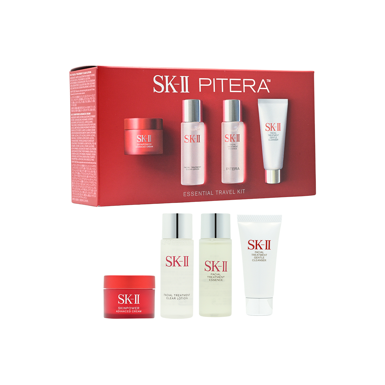 SK-II 保濕補水體驗旅行套裝4件組 潔面乳20g+神仙水30ml+清瑩露30ml+精華霜15g