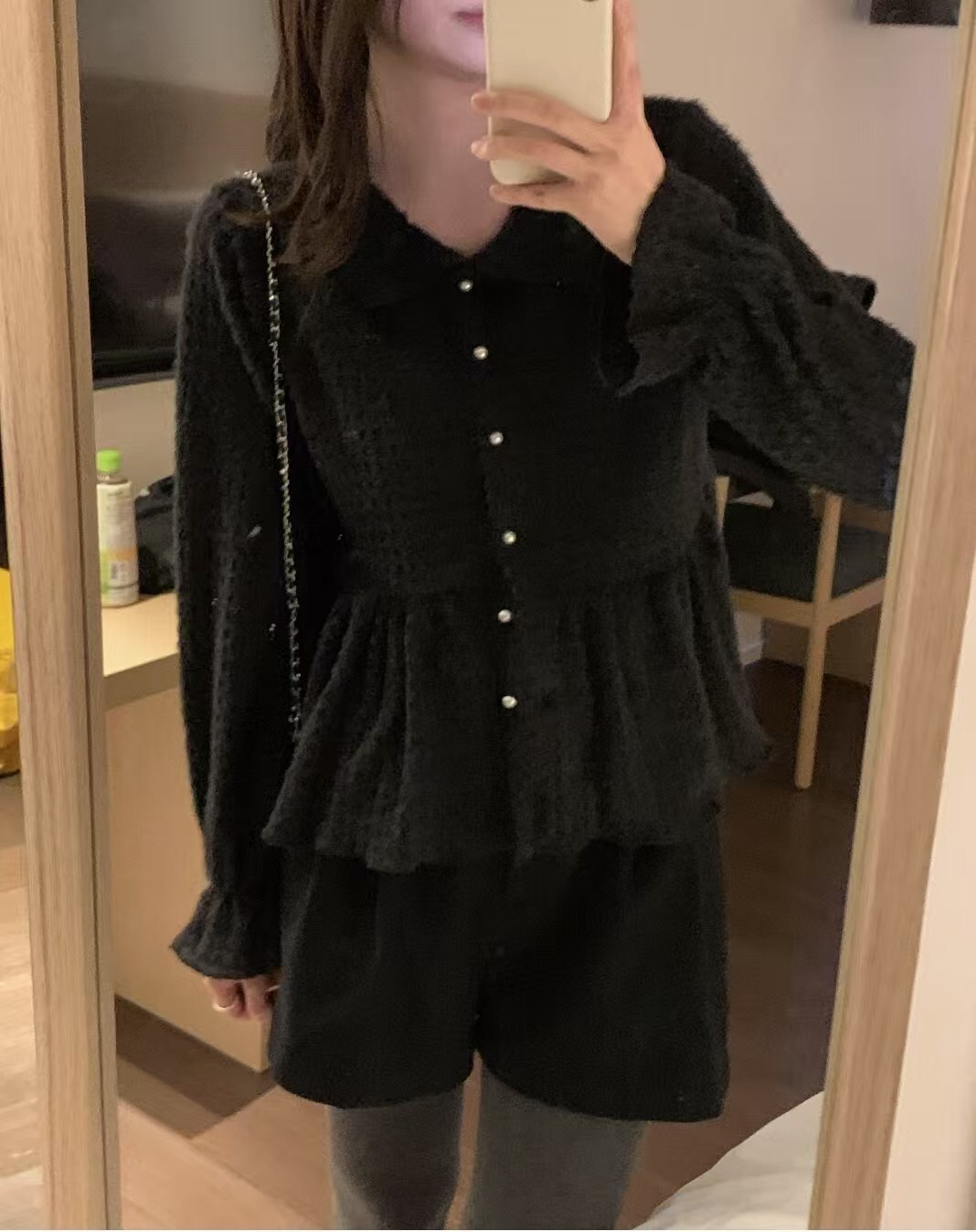 Ruffle layered fluffy knit