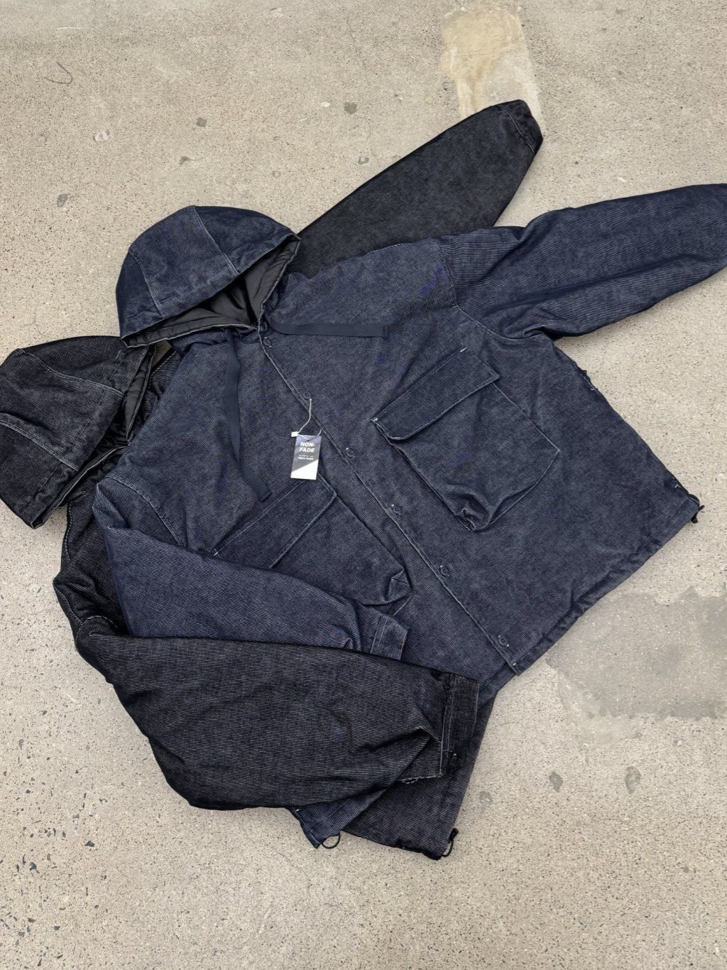 暗直紋連帽開胸外套 FARMERS-115JK