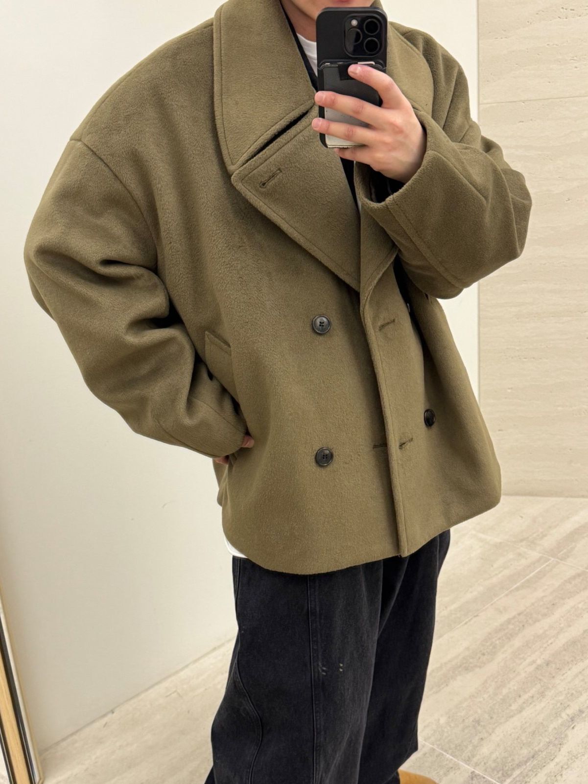 淨色孖襟開胸外套 FARMERS-118JK