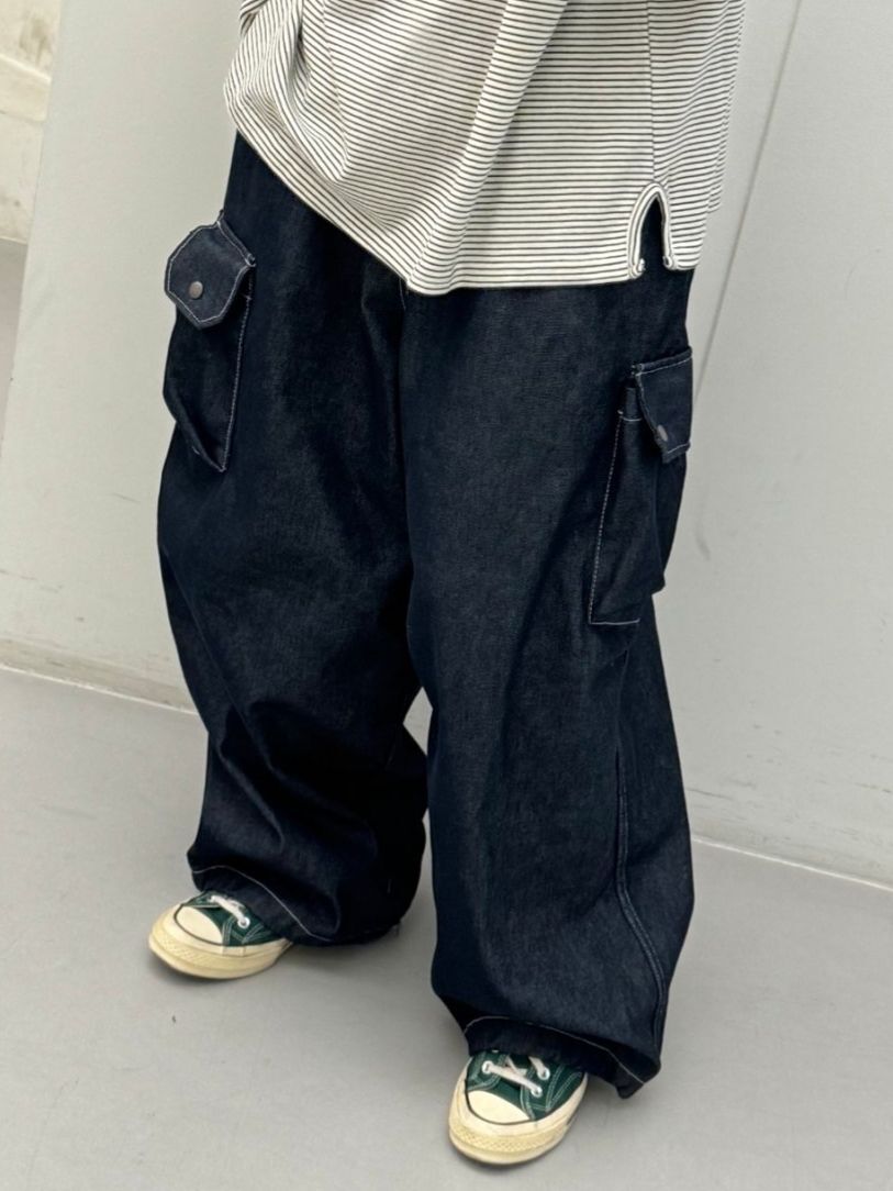 淨色工裝鬆身褲 FARMERS-120P