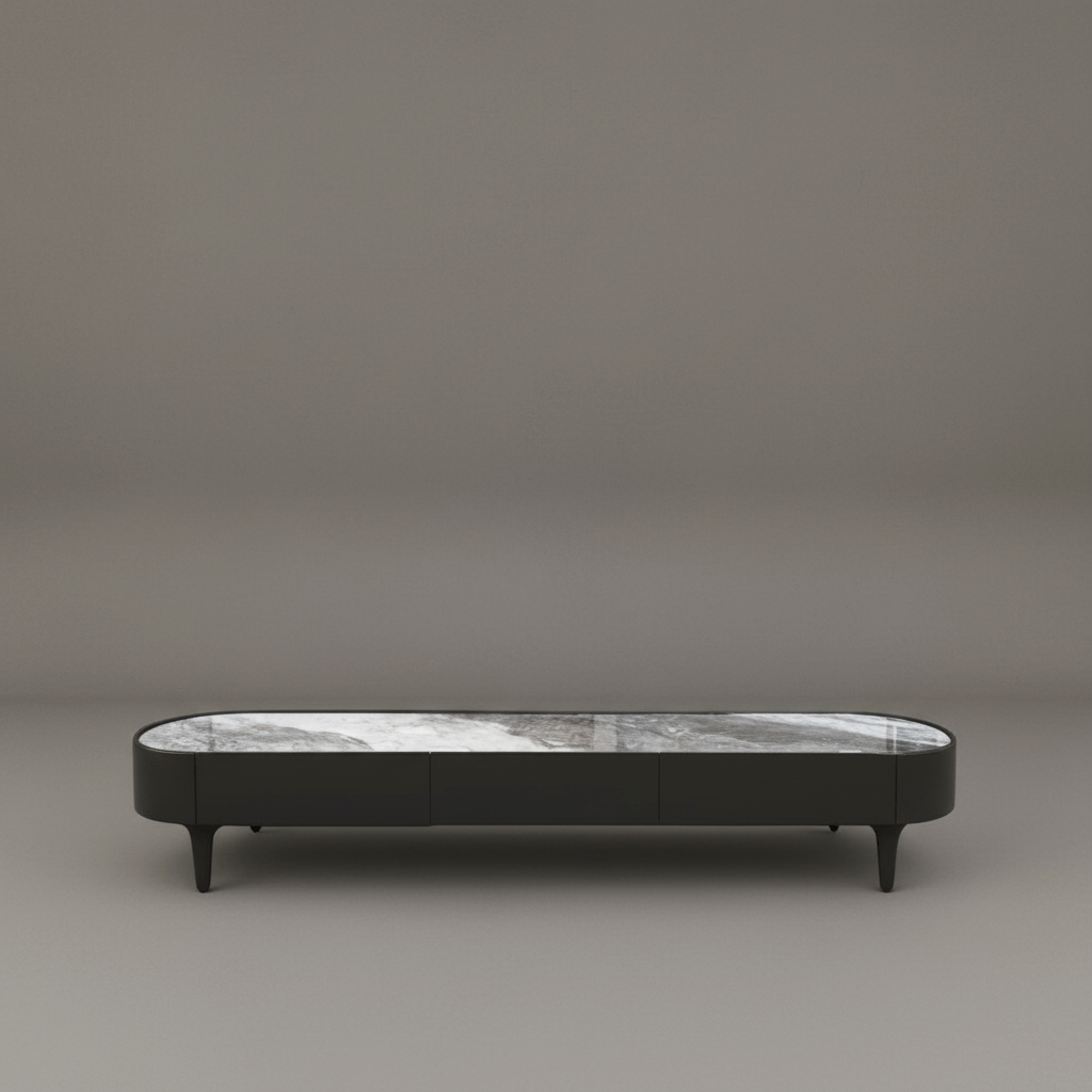 【石紋輕奢】北歐風電視櫃 靜謐的石紋線條：定義現代輕奢生活美學—「卡拉拉之夜」