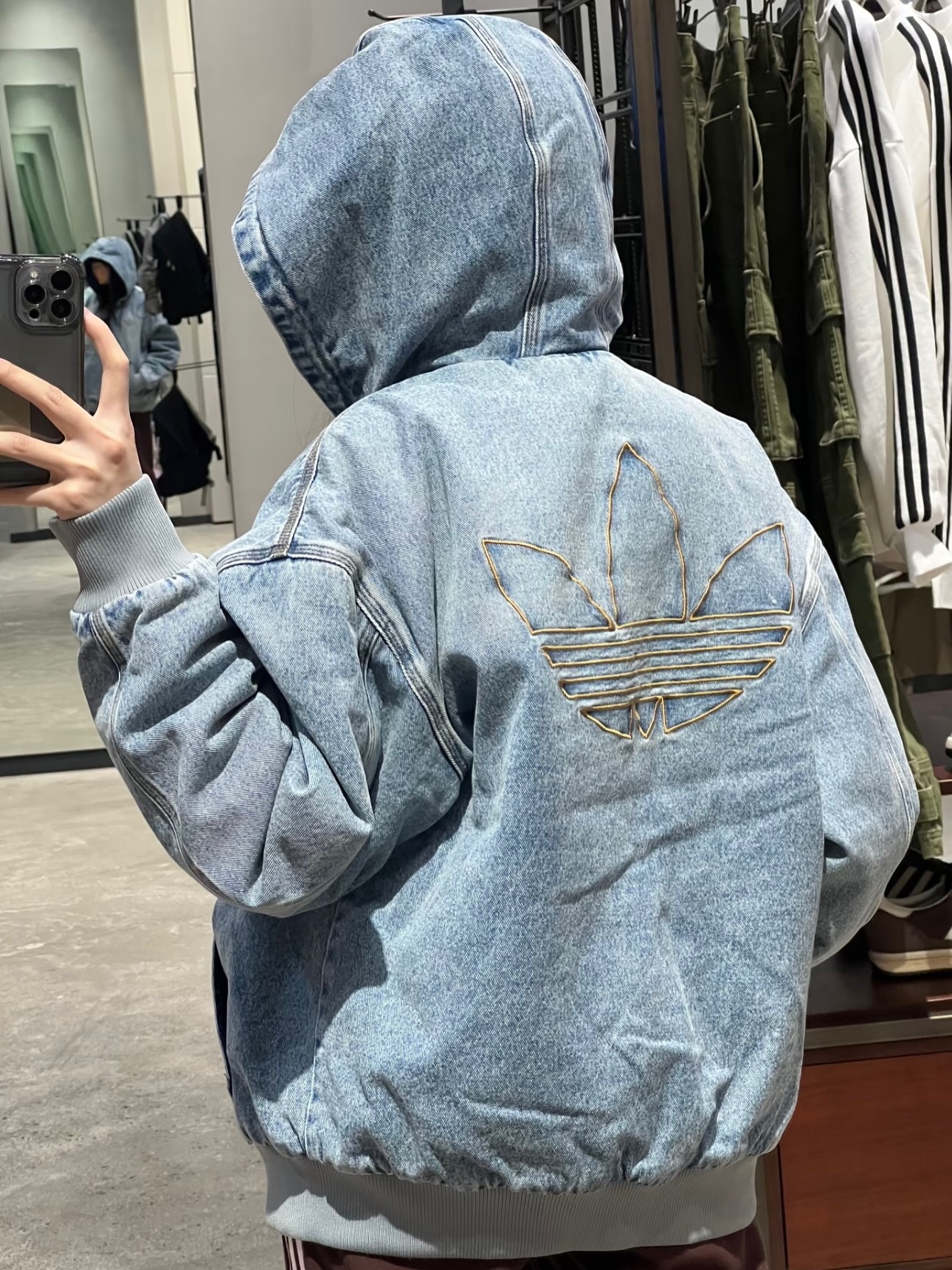 Adidas Originals Washed Denim Padded Jacket牛仔外套 洗水藍