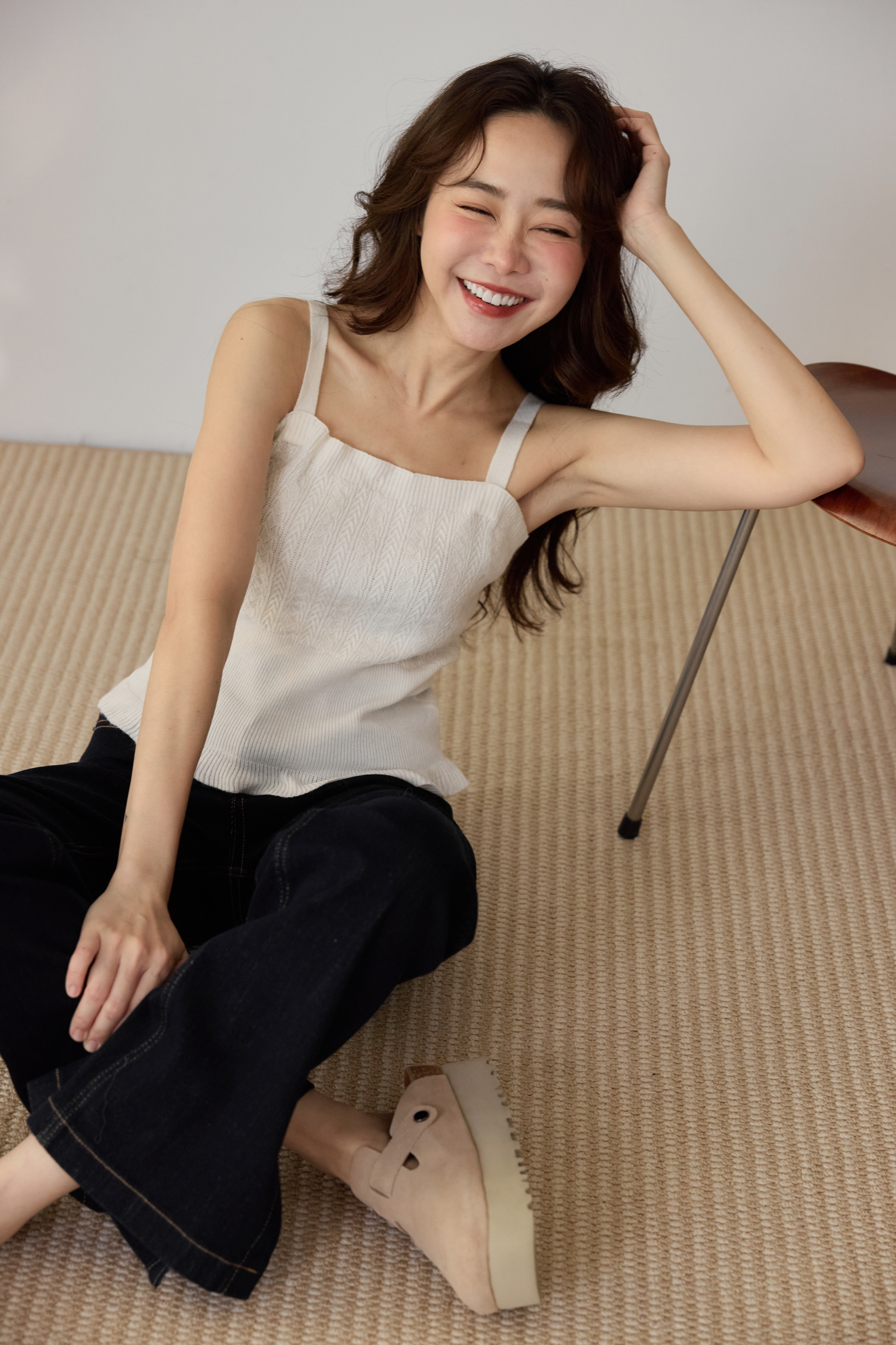 羊毛混紡收腰針織背心