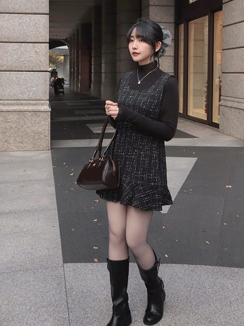 25K204 本期推薦! Flowers 小香尼花編織小魚尾襬短洋+造型斗篷