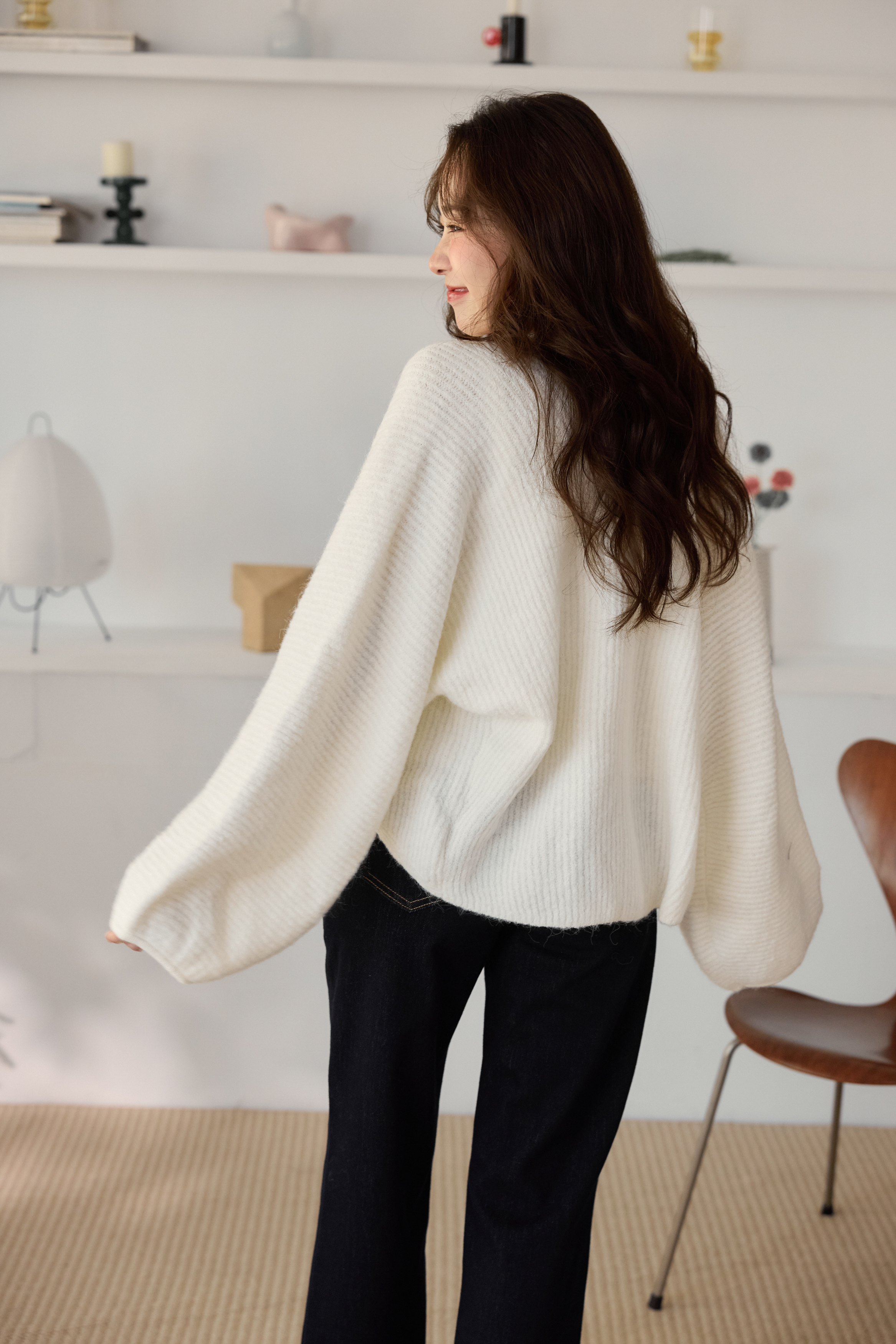 羊毛混紡開襟外套