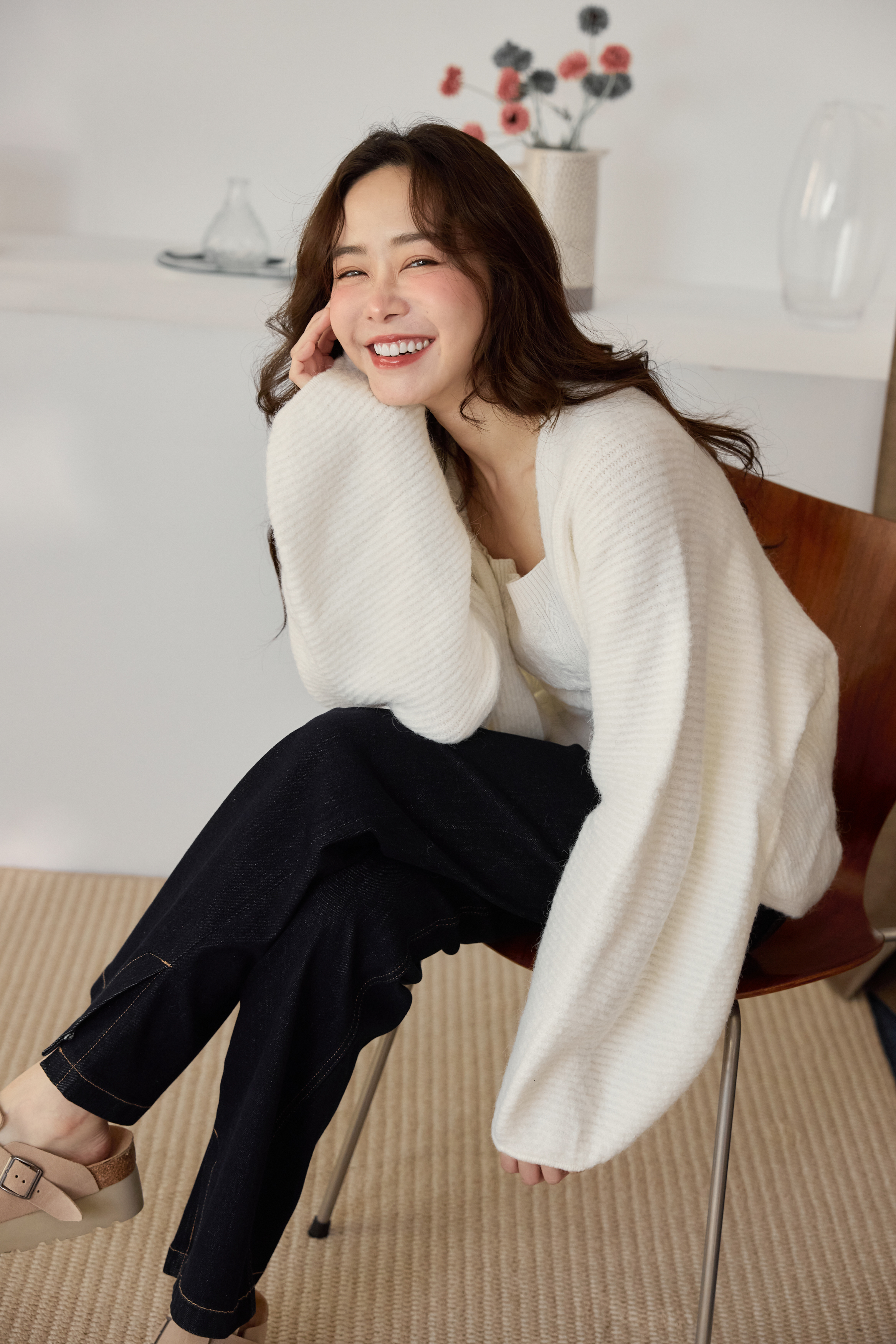 羊毛混紡開襟外套