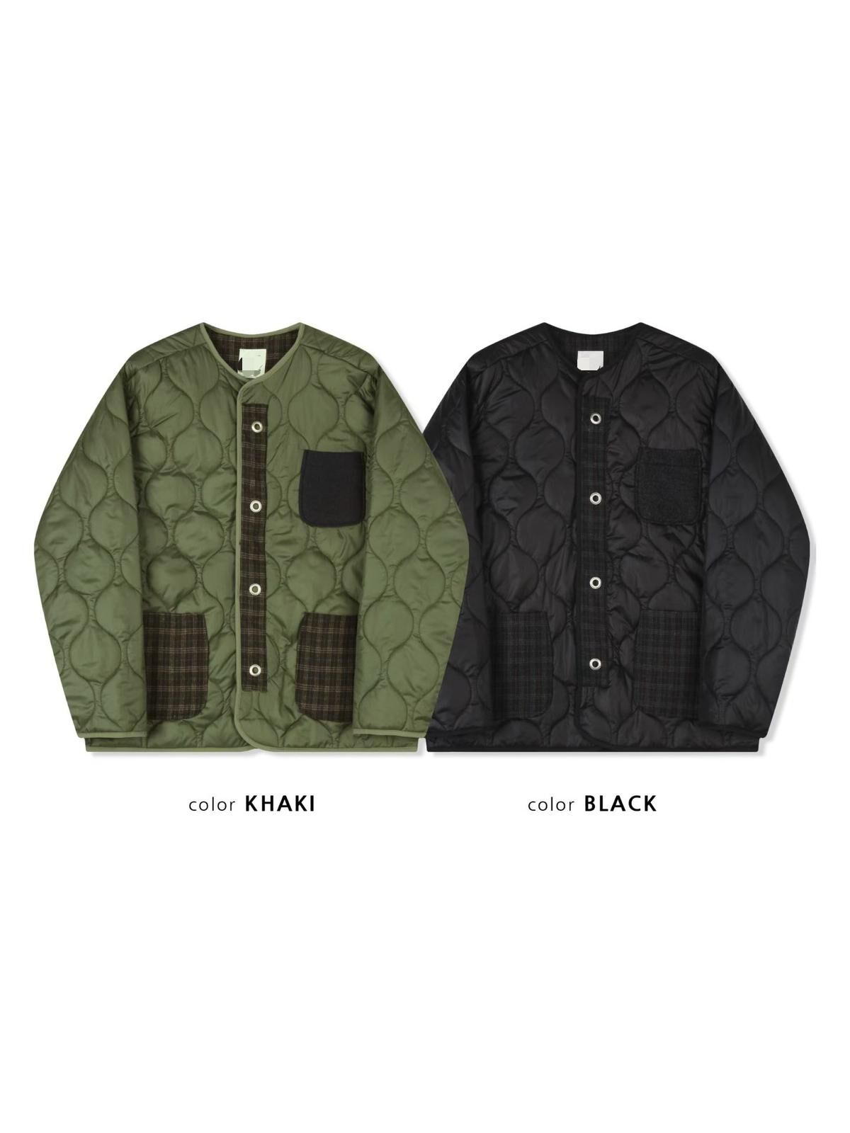 拼格仔袋暗紋開胸外套 APT-006JK