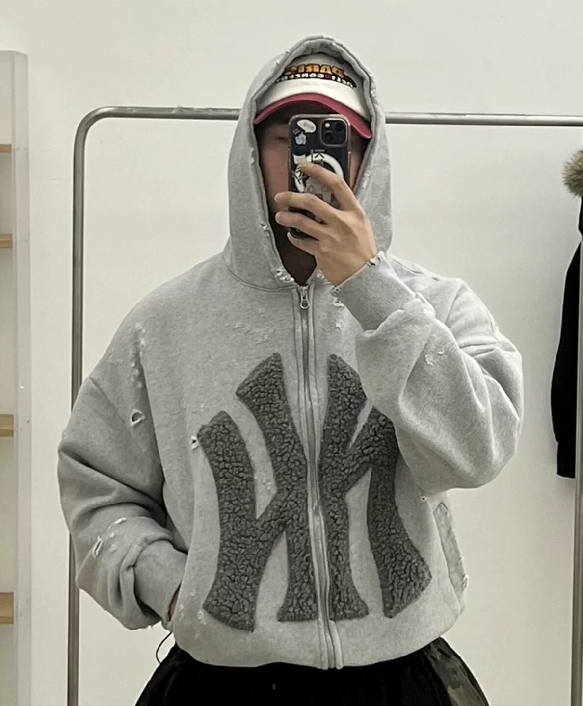 英文字連帽拉鍊外套 APT-009JK