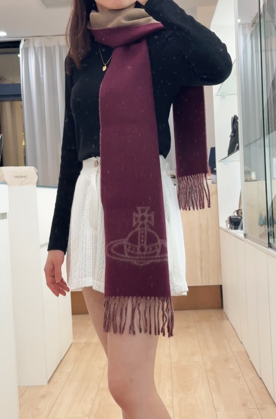 VIVIENNE WESTWOOD Orb Double Logo Scarf