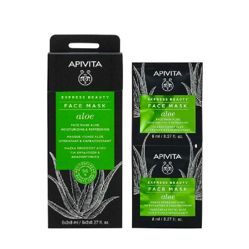 APIVITA 艾蜜塔 Express Beauty 蘆薈補濕清爽面膜 6x2x8ml