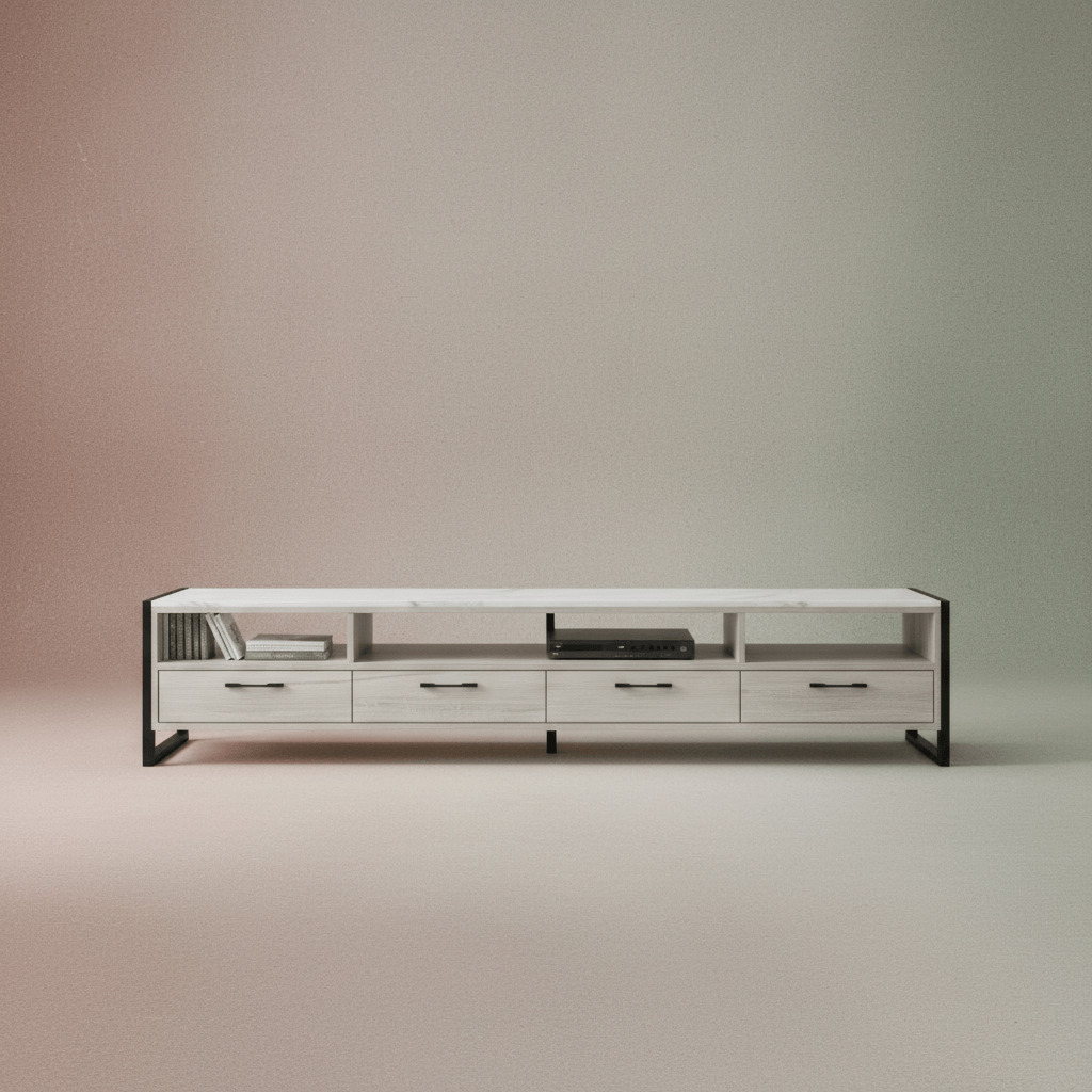 【查理斯堡長廊 】輕奢仿岩板電視櫃 |  簡約現代設計