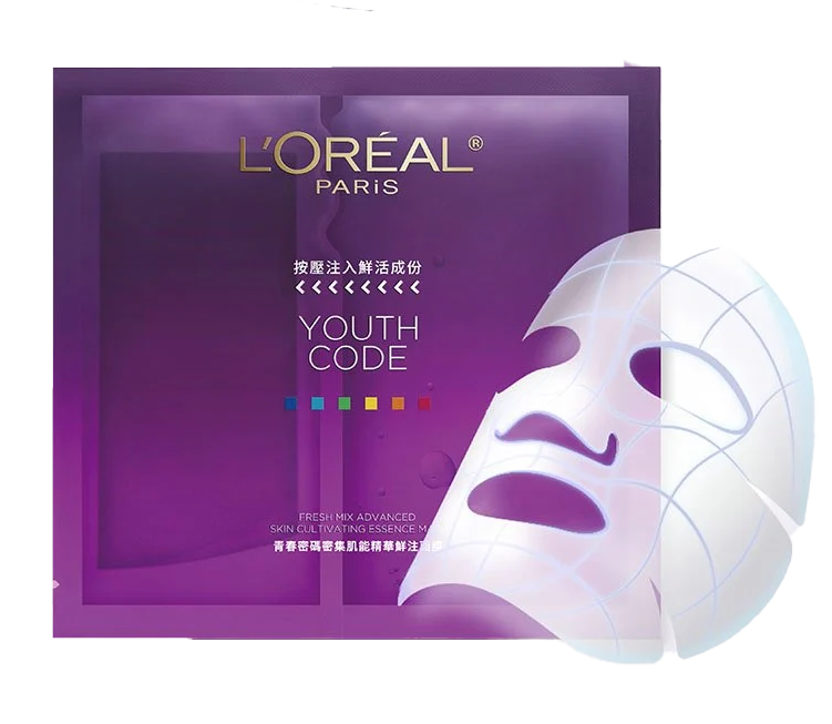 L`OREAL PARIS 巴黎歐萊雅 青春密碼密集肌能精華鮮注面膜 (黑精華面膜) 5片