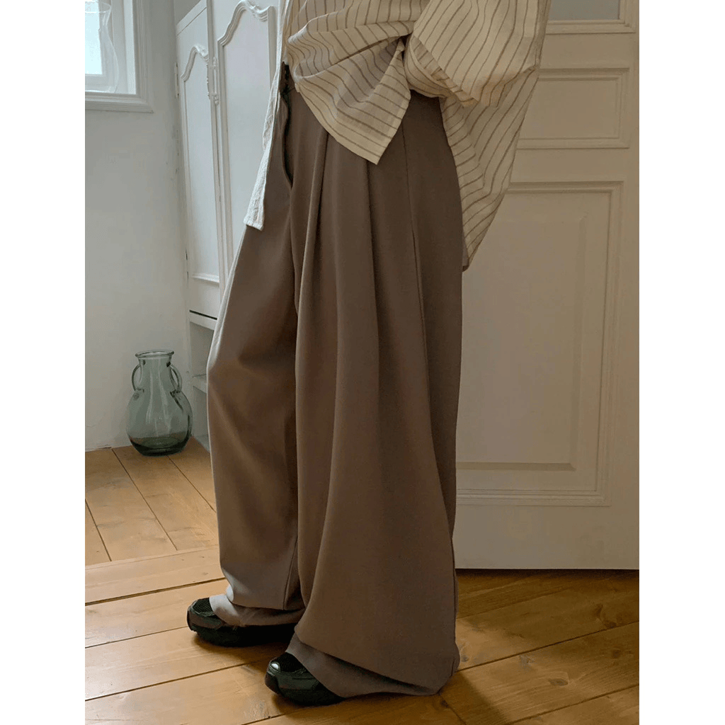 🇰🇷韓國 Pintuck Suit PT 立體 細褶 鈕扣 垂墜感 西裝 長褲