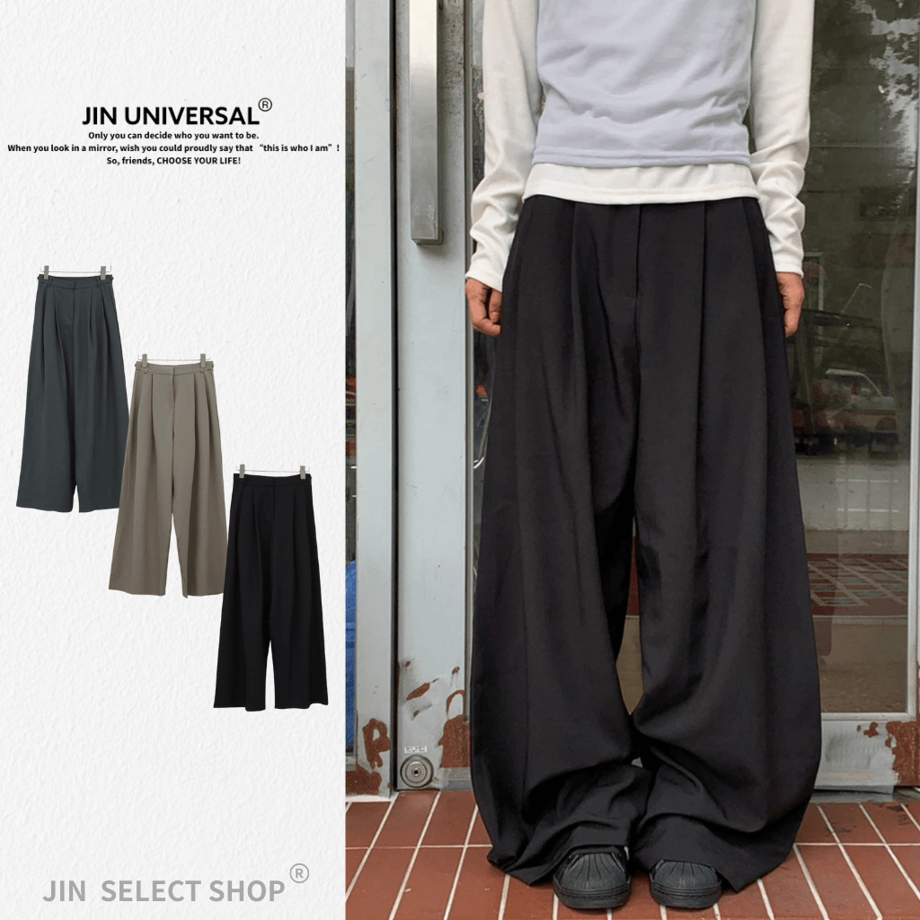 🇰🇷韓國 Pintuck Suit PT 立體 細褶 鈕扣 垂墜感 西裝 長褲