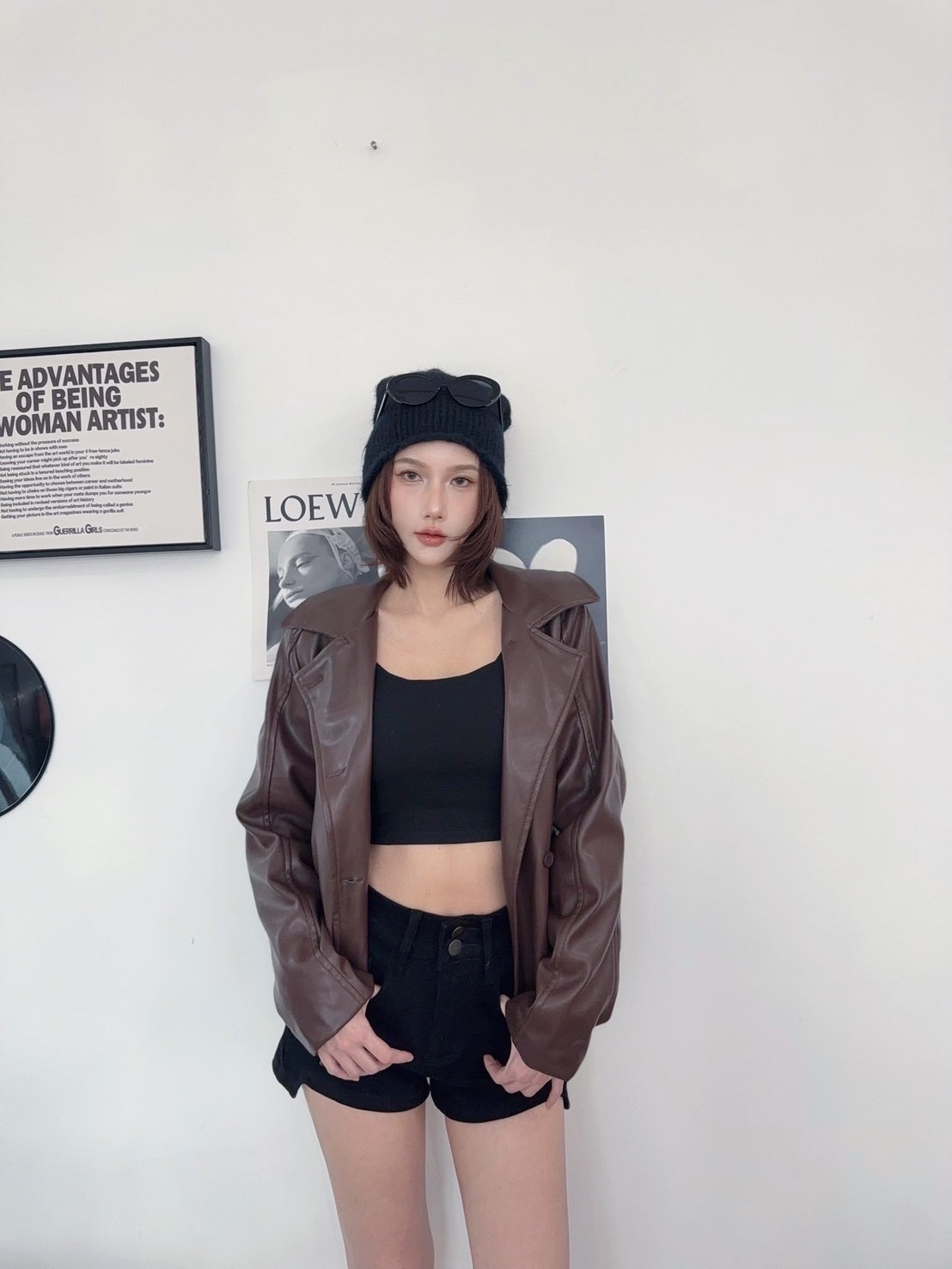 🇹🇼高質感皮革綁帶翻領外套