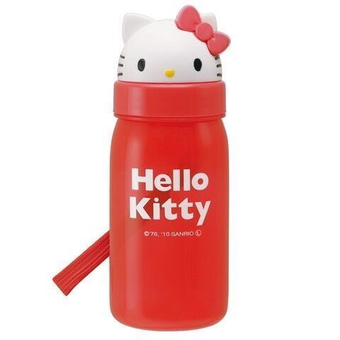 Skater Hello Kitty 日本版Skater 3D便攜式背帶水樽 膠水壺(有飲管) 350ML
