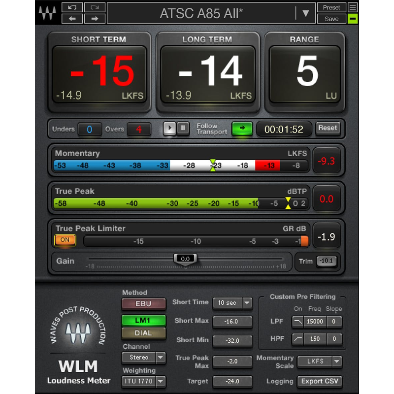 Waves WLM Plus Loudness Meter｜音量插件