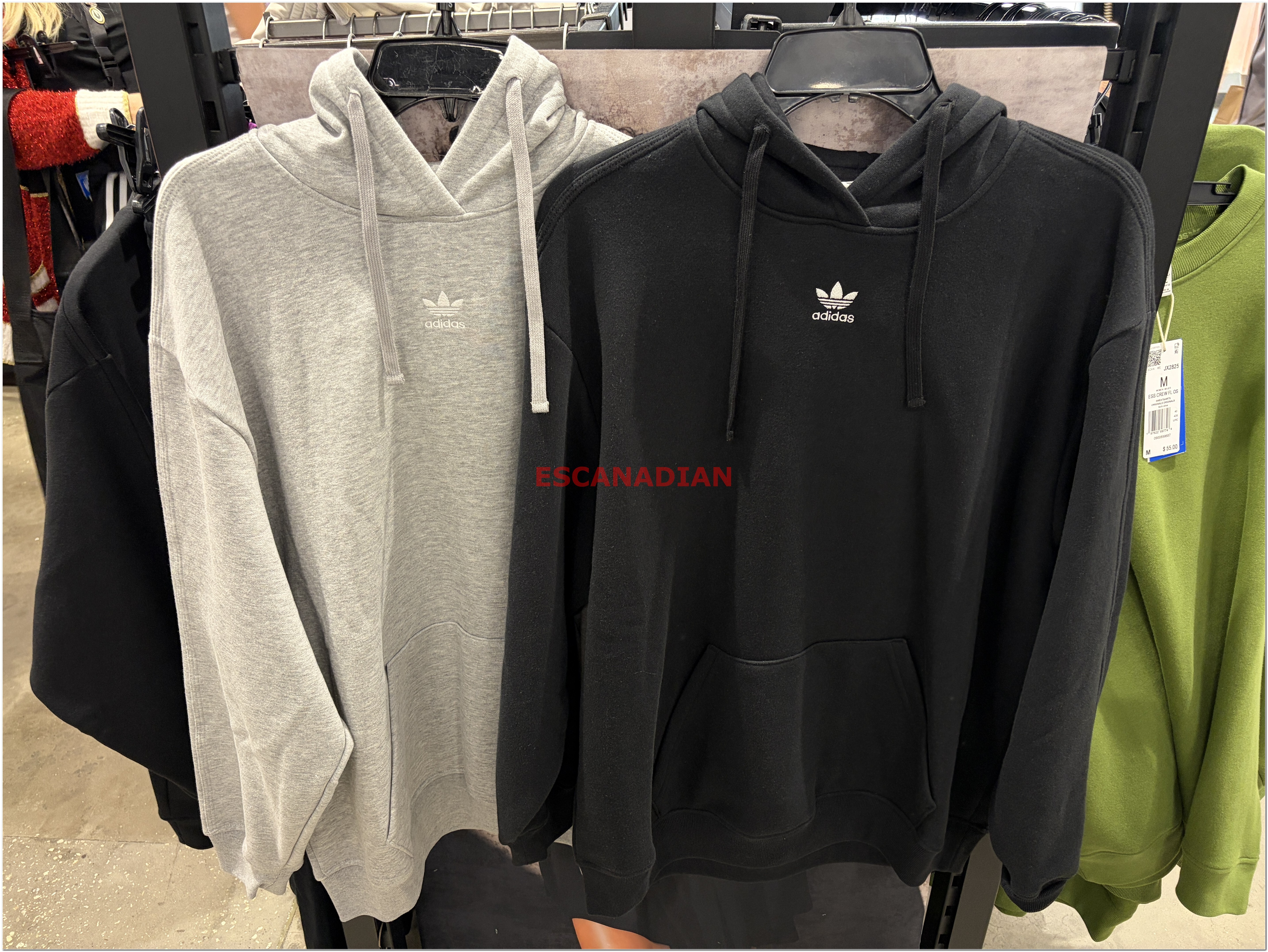 【限時】Adidas 女款 三葉草 刺繡小標 落肩 寬版 刷毛 長版帽TEE (2色)