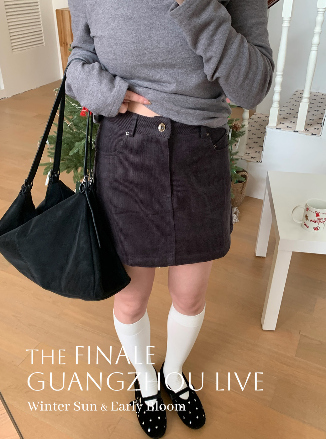 (G13)韓藍好美!燈芯絨短裙-2色