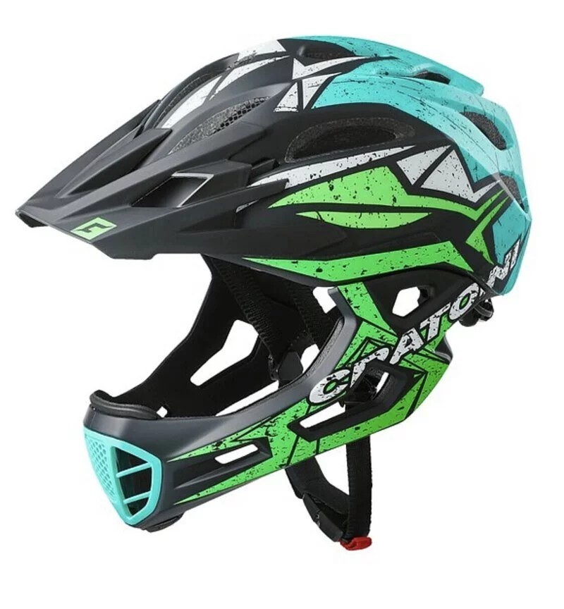 CRATONI C-manic 全罩式 彩繪版 兒童安全帽/黑藍綠