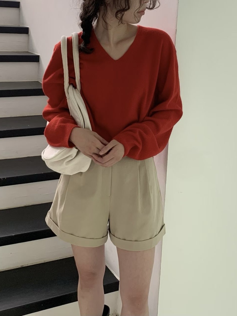 #228N666 軟軟糯糯 ，隨性v領cashmere羊毛上衣