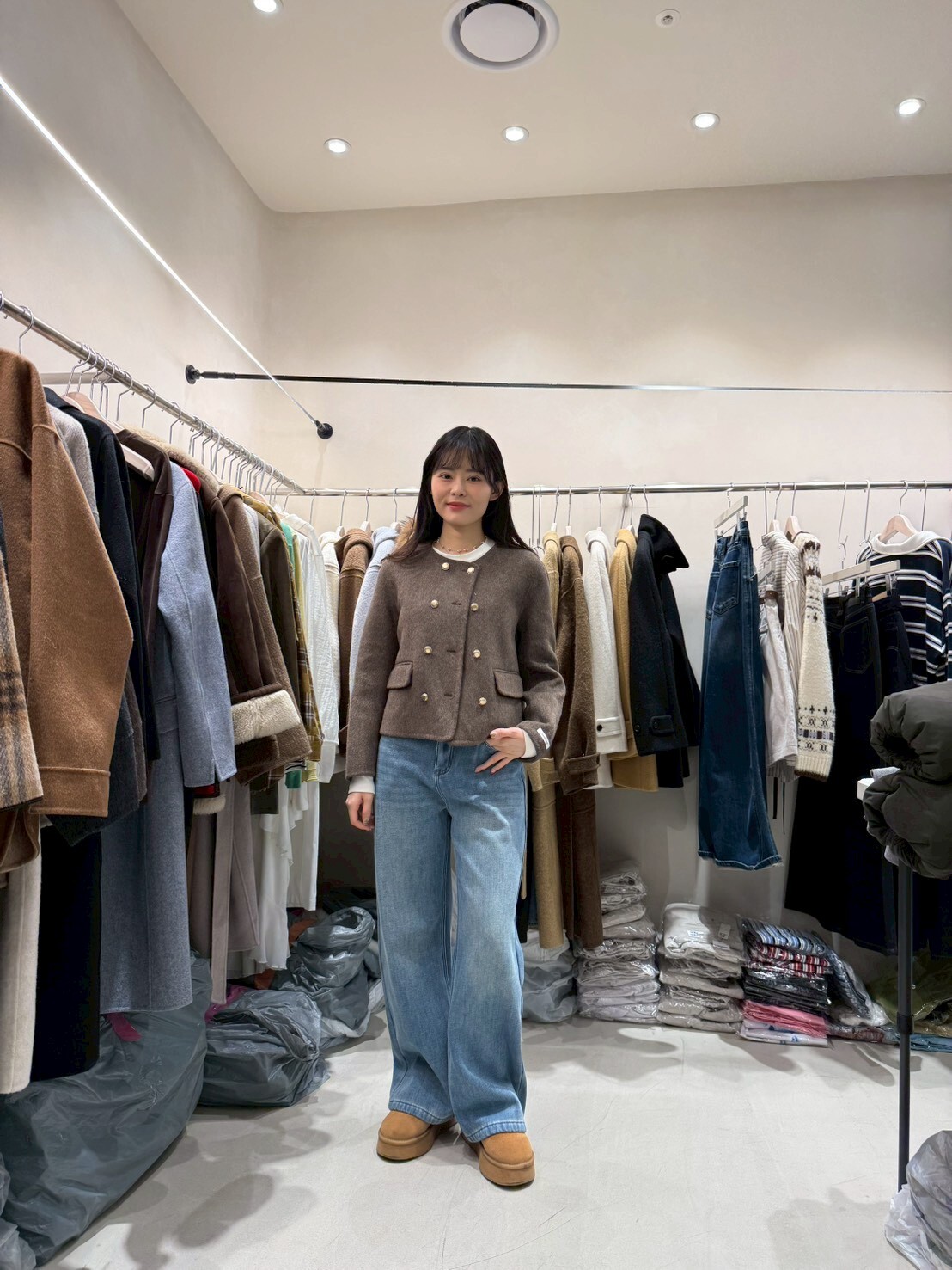 CB5345 貴婦小香風雙掛扣外套