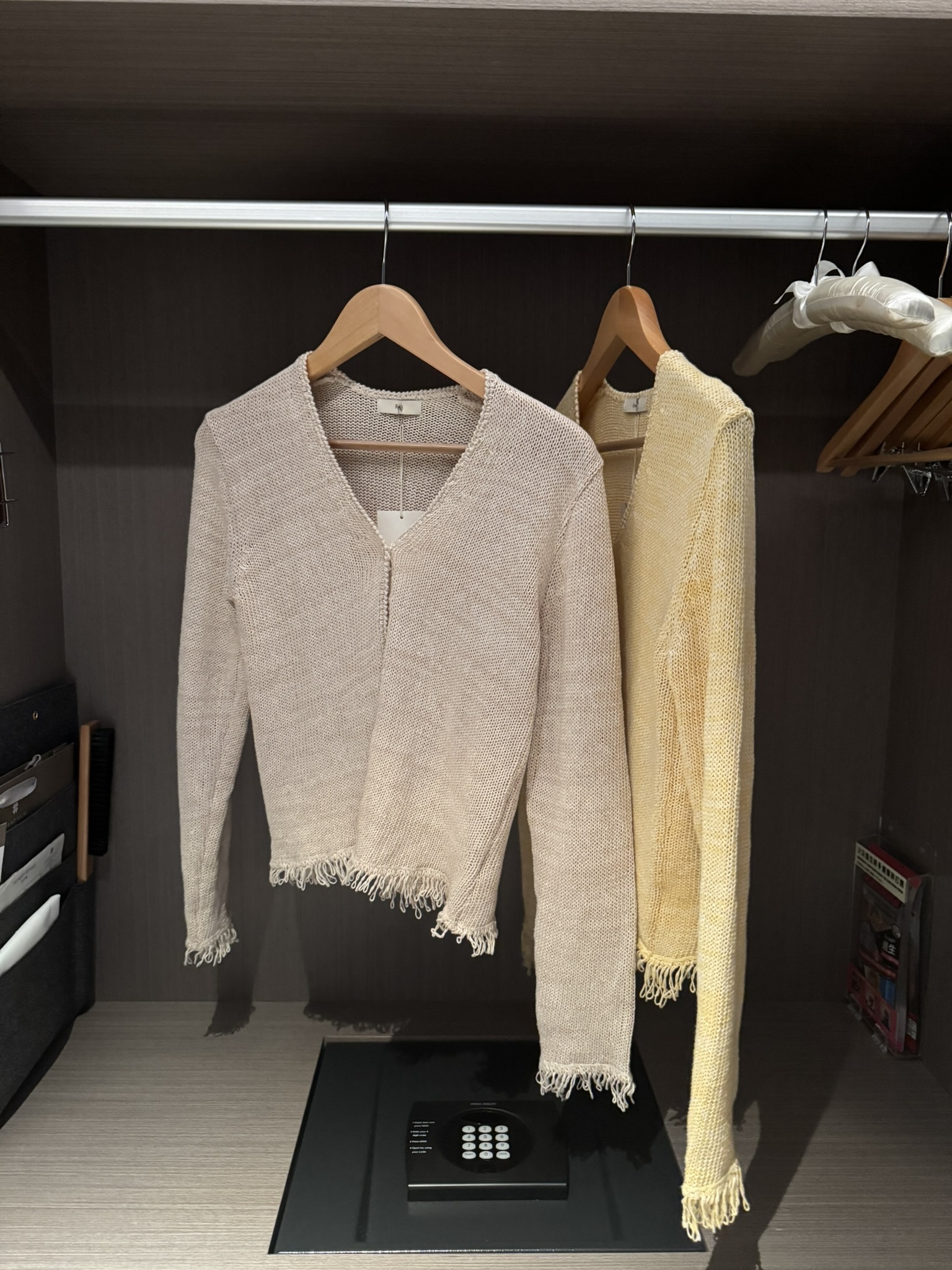 N25 針織流蘇小外套(米/淡黃)