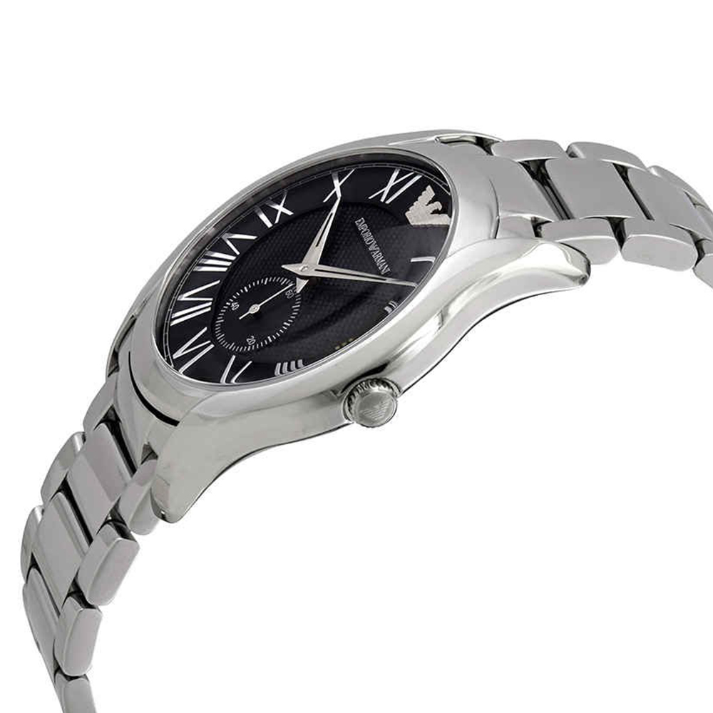 【Armani 亞曼尼】AR11086 紳士 商務 羅馬時標 質感紋路錶盤 獨立小秒針 不鏽鋼 石英錶