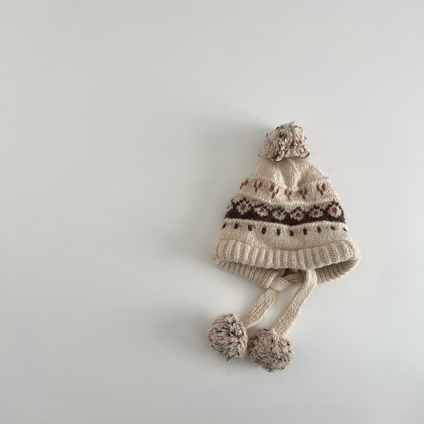 復古北歐風 抽繩針織帽