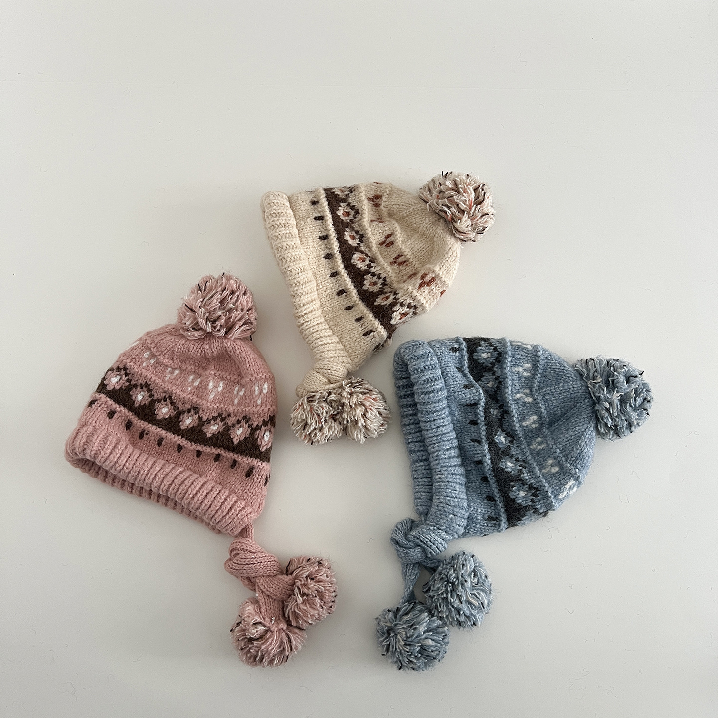 復古北歐風 抽繩針織帽