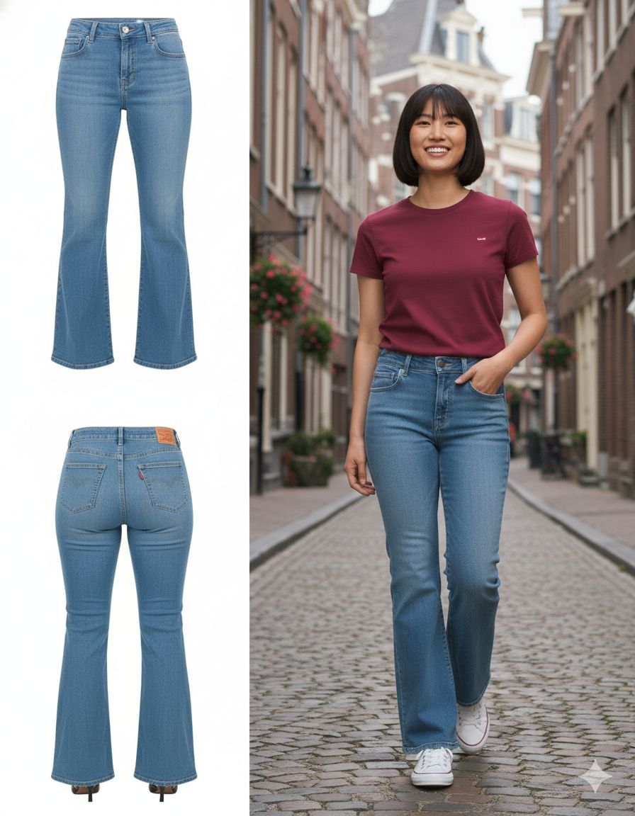 【預購】Q122004 LEVIS 726 西部喇叭褲（中靛藍）