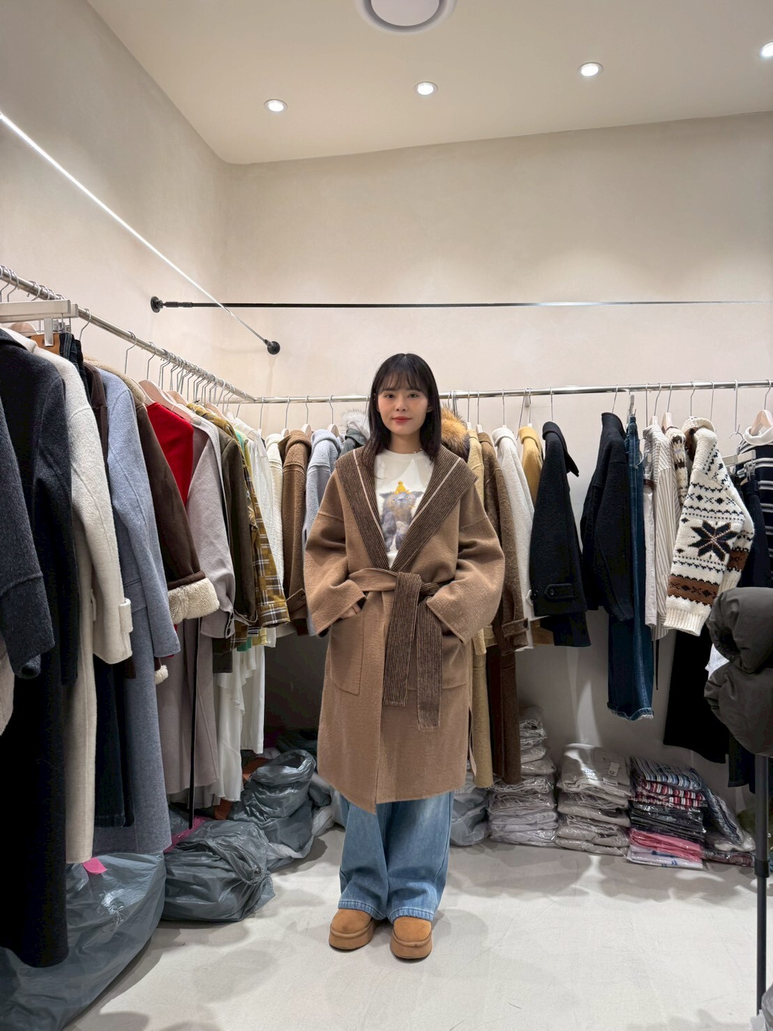 CB5340 大帽兜手工羊毛風外套 *優惠碼不適用*