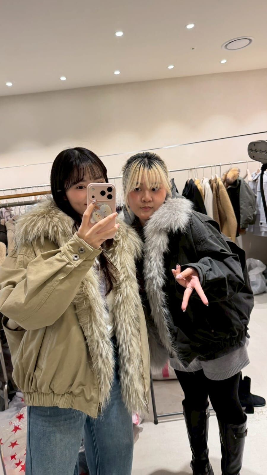 CB5311 浣熊毛領鴨絨橡筋腰外套