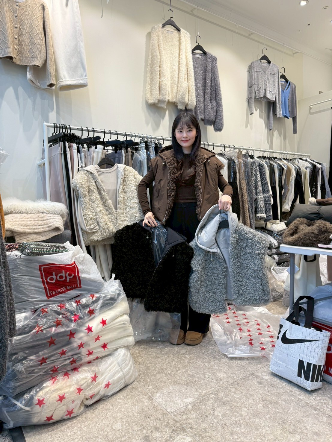 WE5326 雙面捲捲毛背心外套