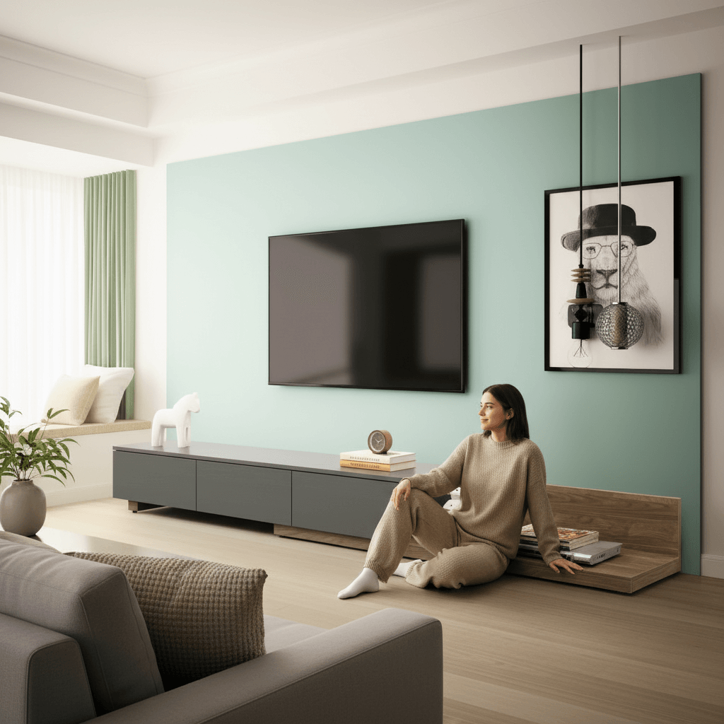 【艾姆斯結構】雙材質拼接設計 | 消光灰與實木紋理對比