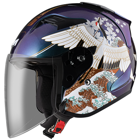 ASTONE DJS BM19 變色藍紫/咖 3/4罩帽款