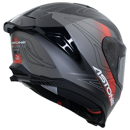 ASTONE GT6 PLUS YF1 平黑/紅 全罩帽款
