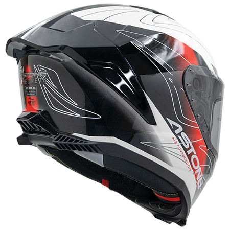 ASTONE GT6 PLUS YF1 白/紅 全罩帽款