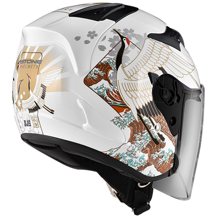 ASTONE DJS BM19 白/咖 3/4罩帽款