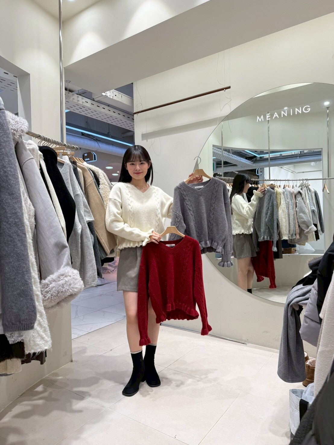 HU5302 荷葉邊麻花針織上衣