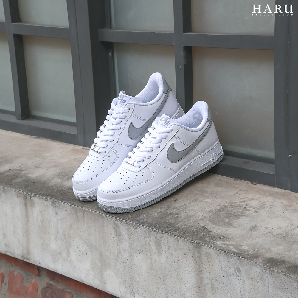 Nike Air Force 1 AF1 霧灰 白灰 淺灰 白底灰勾 復古休閒男鞋 FJ4146-100