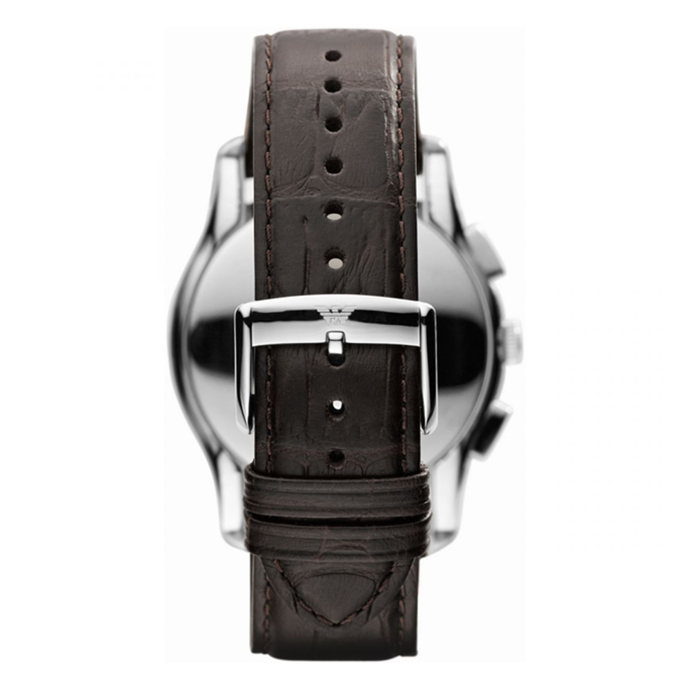 【Armani 亞曼尼】AR1785 羅馬時標 三眼 計時 日期顯示 夜光 皮革 石英錶