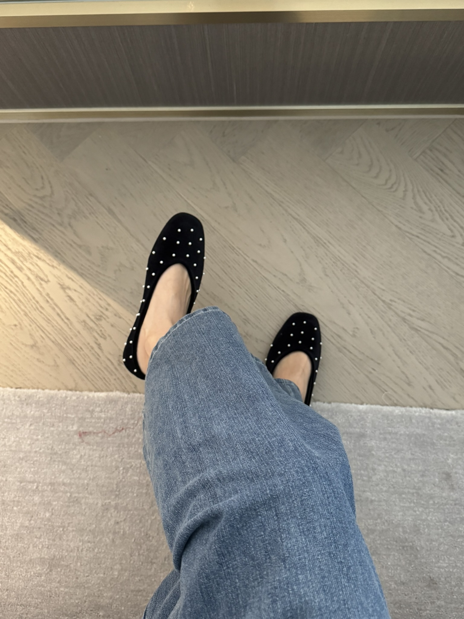 N24 絨面珠珠平底鞋