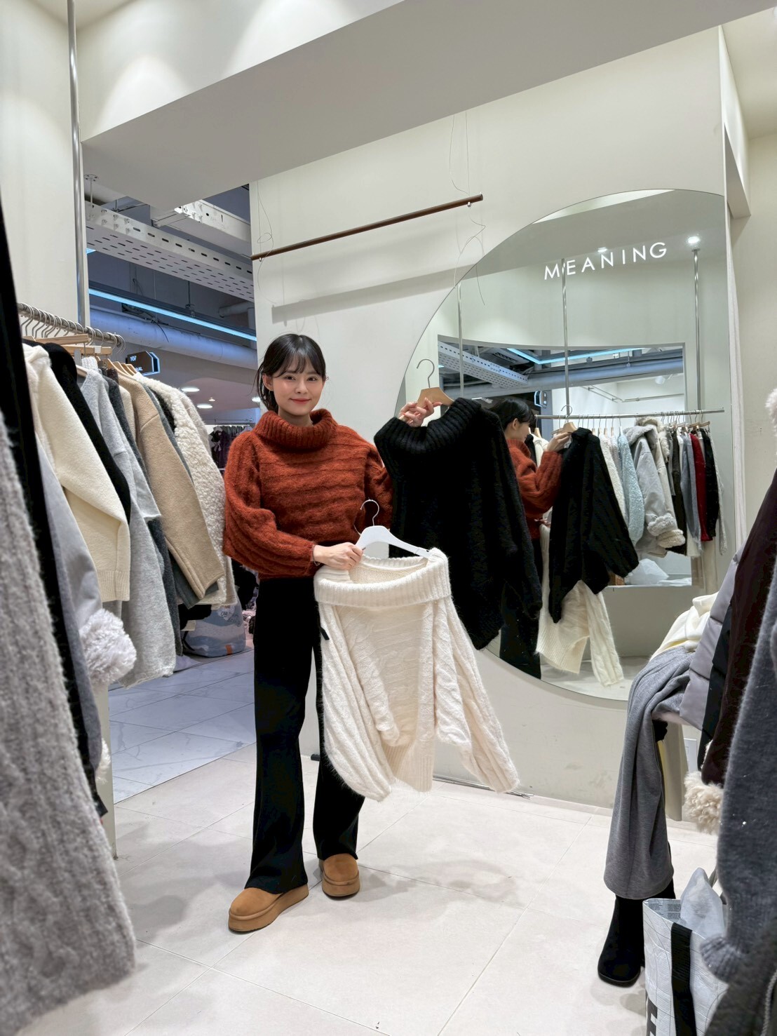 HU5336 橫織麻花寬鬆毛衣